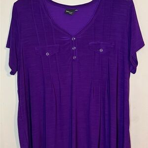 Cato Deep Purple Button Down Women's Shirt